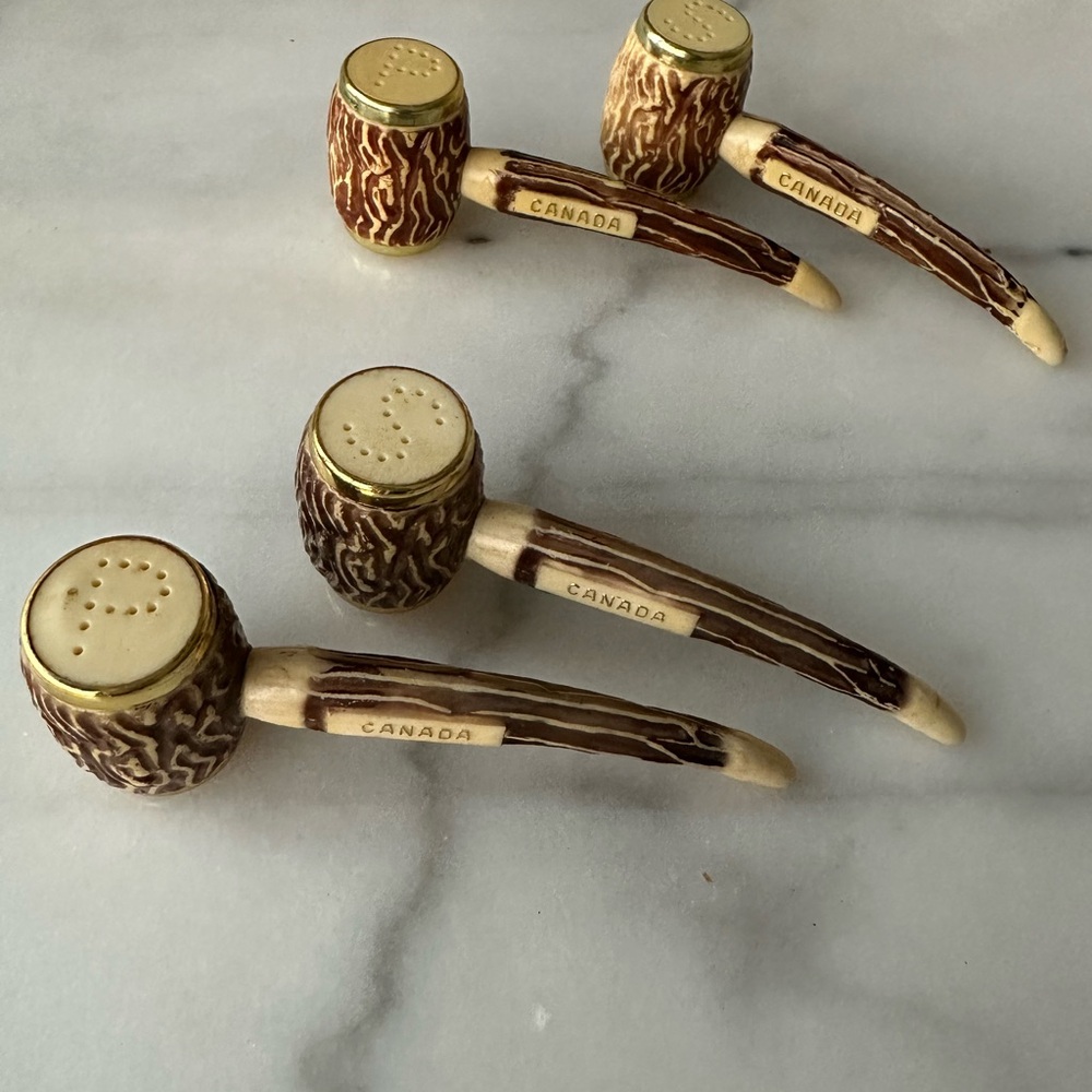 Vintage Salt & Pepper Shakers - Canadiana Faux Antler